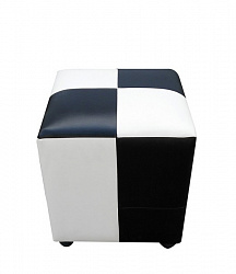 Пуф кожанный комби