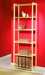 Стеллаж "Рига-4" из натурального дерева