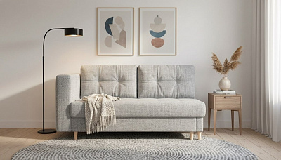 Диван кушетка "Лея" рогожка дрим лайт грей