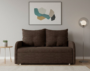 Прямой диван "Мини люкс лайт" рогожка дрим браун