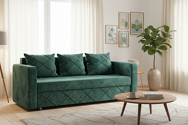 Диван еврокнижка "Стелла" зеленый