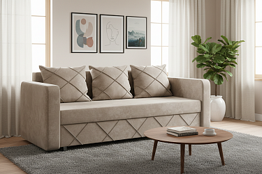 Диван еврокнижка "Стелла" бежевый