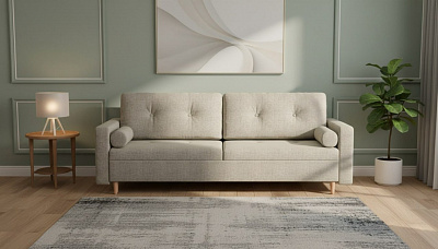 Диван еврокнижка "Белфаст" рогожка дрим беж