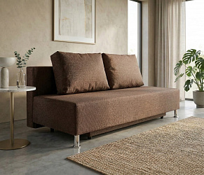 Диван еврокнижка "Парма" рогожка коричневая