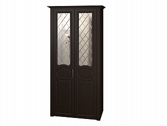 Шкаф 2-х дверный "Дегар Люкс" складные глухие фасады с зеркалом гравировка
