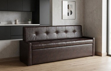 Кухонный прямой диван "Берн" узкие подлокотники