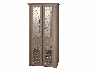 Шкаф 2-х дверный "Дегар Люкс" складные фасады с зеркалом гравировка